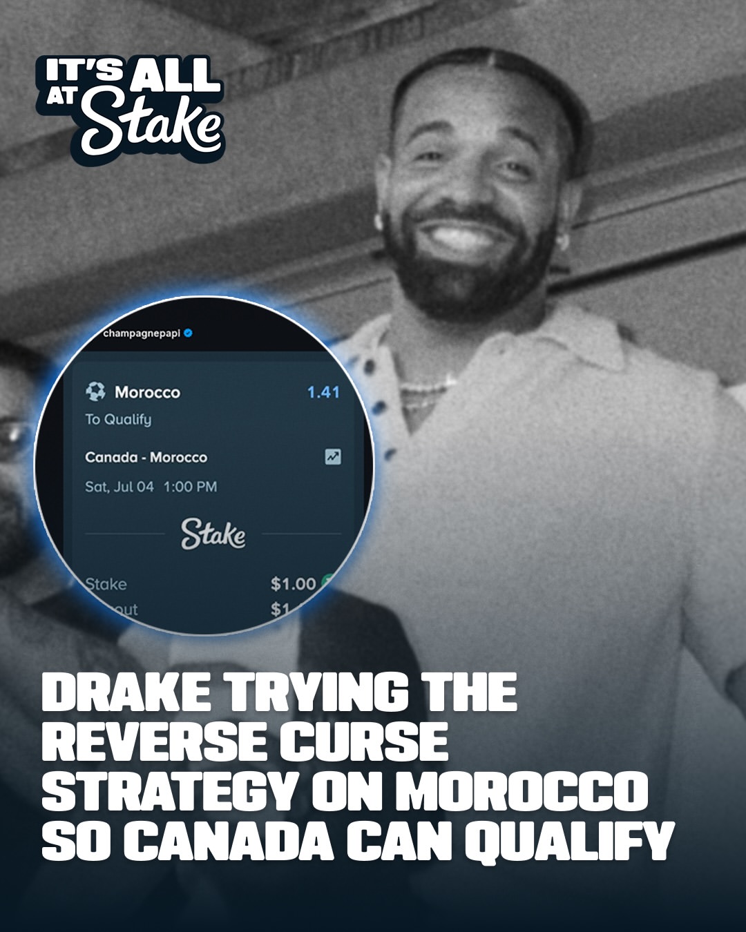 "It's All at Stake": Drake meme post