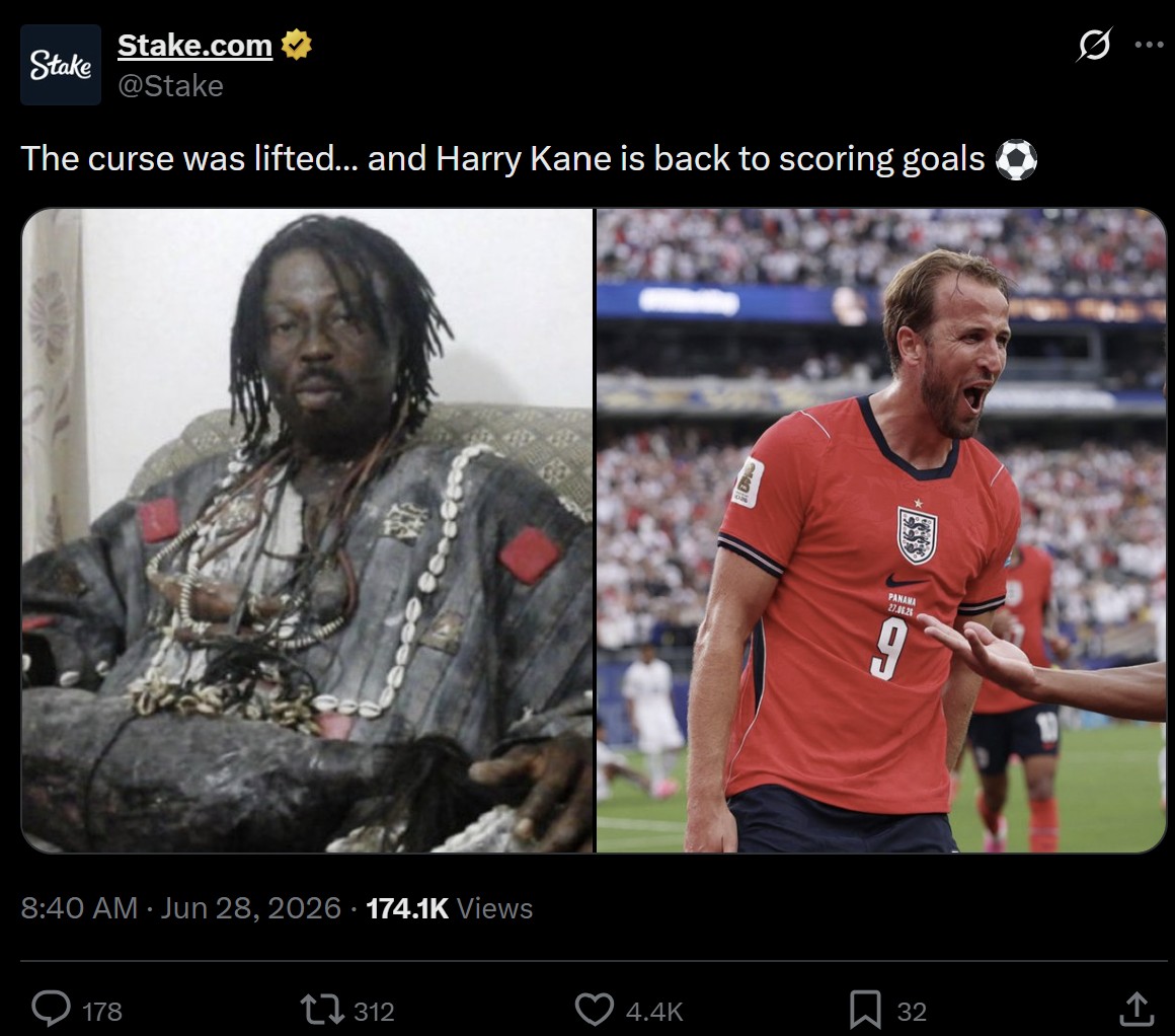 Real-time moment marketing: "The curse was lifted" (174K views)